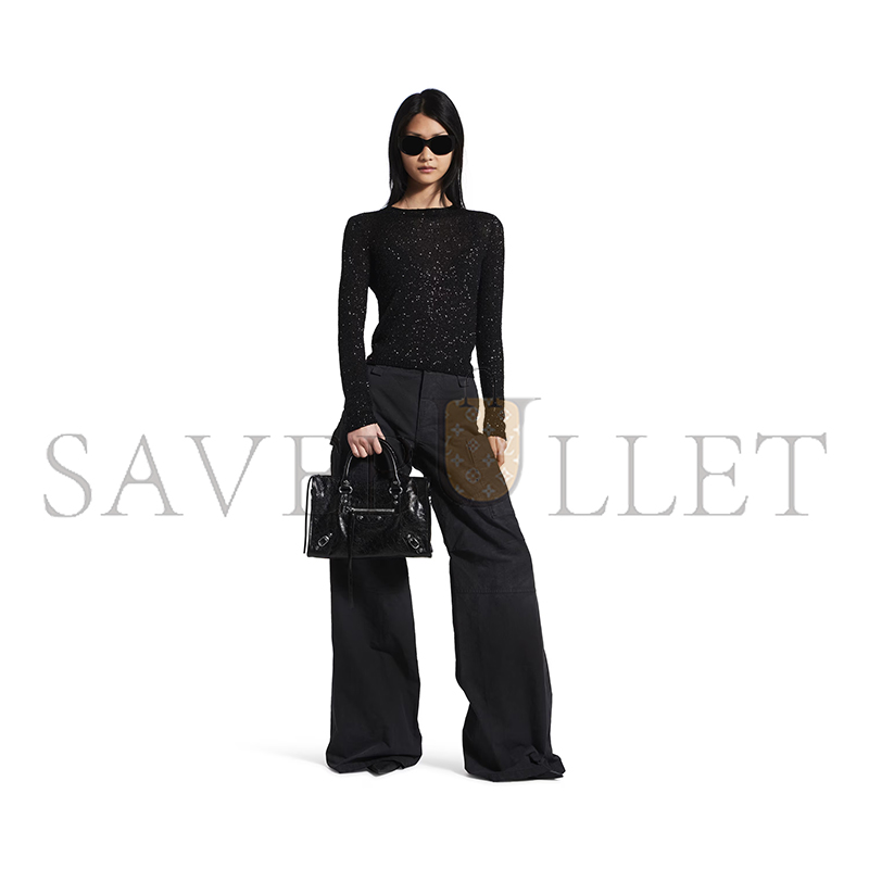 BALENCIAGA LE CITY SMALL BAG IN BLACK 8114422AA9S1000 (29.9*19.1*9.9cm)